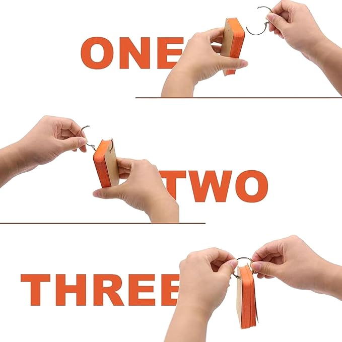 Koogel 2.2×3.5" Ring Flashcards 300ct | 6-Color Study System | Dorm to Office Essentials | Commute-Ready Portable Cards