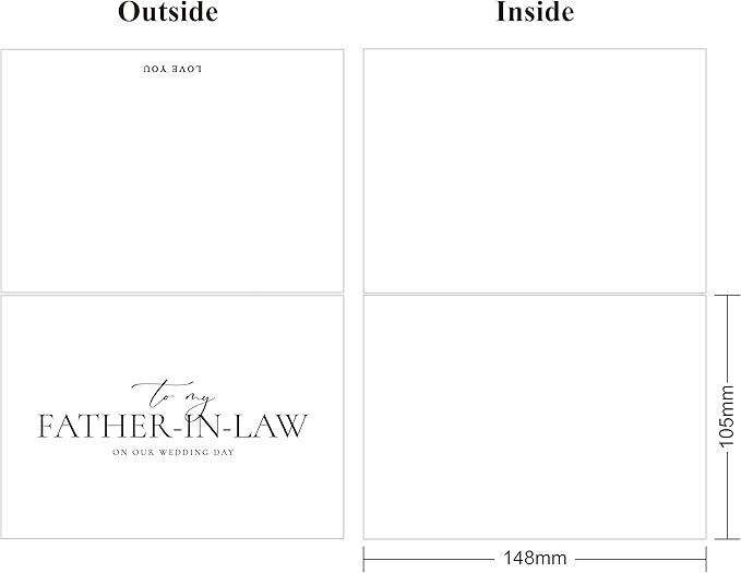 LADY&HOME To My Father-in-law on My Wedding Day Card,Wedding Day Card to Father-in-law of Bride or Groom,Thank Father Wedding Day Card (A1:Father-in-law)