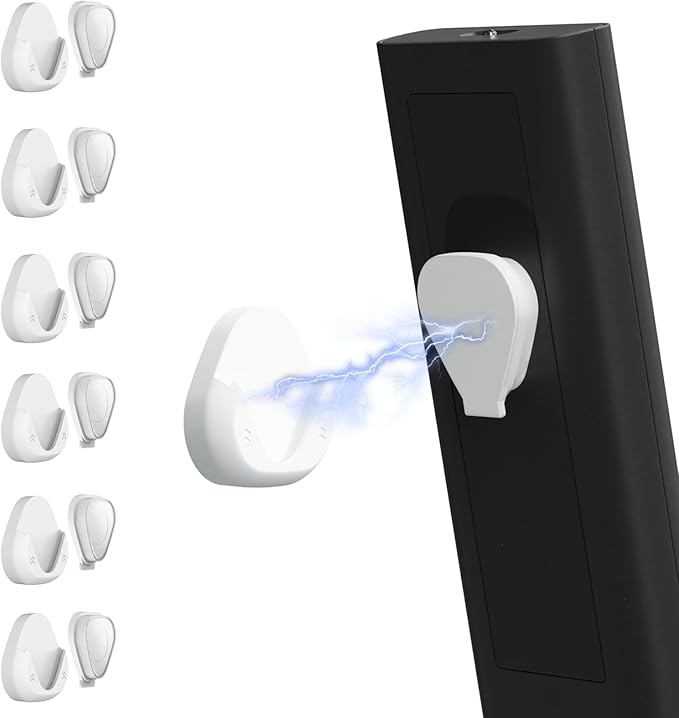 JUMEIHUI 6 Pack Magnetic Remote Control Holder Wall Mount,Convenient and Stylish TV Remote Organizer for Home Office School Supply Storage,No Drilling, Strong Magnet (White)