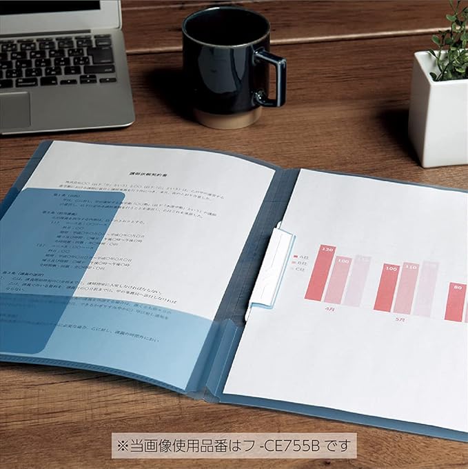 Kokuyo Campus Easy to Review Print File, Clip Folder, File Folder, A4, Gray, Japan Import (FU-CE755M)