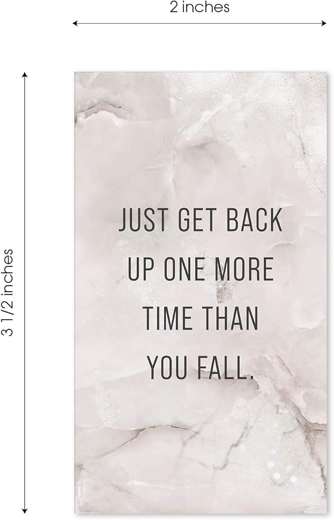 Canopy Street Marble Quartz Daily Gratitude Cards / 50 Motivational Kindness Cards / 25 Inspirational Quote Card Designs / 2.5” x 3” Uplifting Business Cards