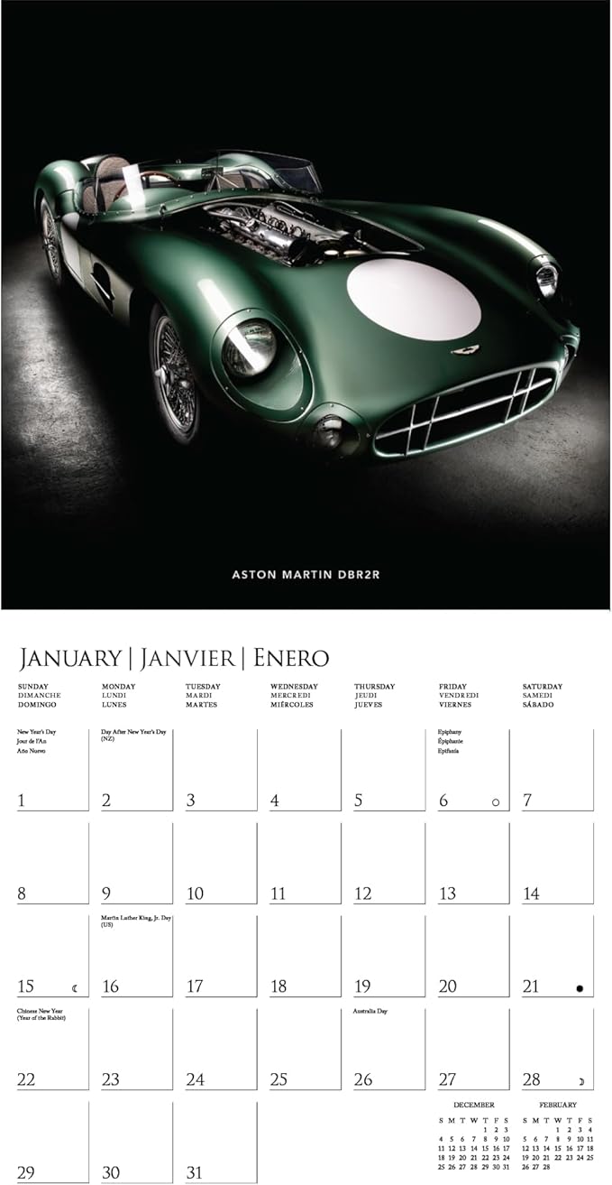 Graphique 2023 Car Legends Wall Calendar | 12” x 12” | Thick Paper | Home & Office Organizer | Large Monthly Grid | 3 Languages & Marked Holidays | 4 Month Preview Page for 2024…
