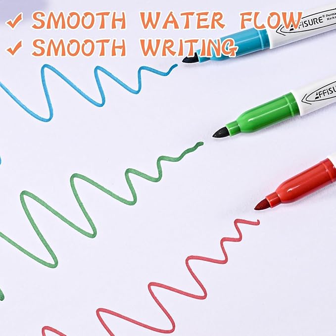 Permanent Markers Assorted Colors Set, 12 Colored Markers 84 Pack, Fine Point,Works on Wood, Plastic, Metal, and More, for Adults, Artist, Taecher, Kids