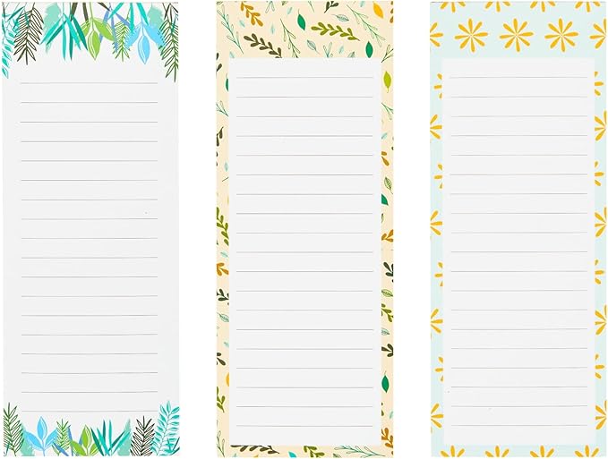 Juvale 6-Pack Magnetic Grocery List Pad for Fridge- Cute Shopping List Paper Note Pads for Refrigerator, To-Do Memos (6 Floral Designs, 60 Sheets Each)