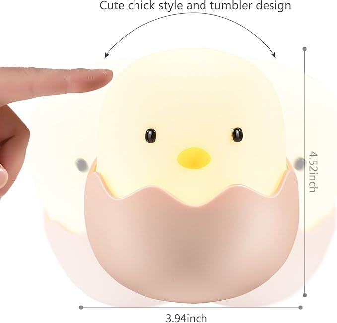Kids Night Light, Cute Creative Egg Shell Baby Night Light with Touch Sensor, Nursery Night Lights, Kawaii Desk Accessories, Room Decor for Boys Girls Kids Gifts