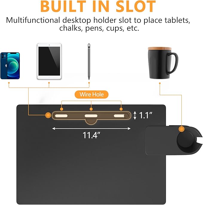 Klvied Standing Desk Adjustable Height, Stand Up Desk with Cup Holder, Portable Laptop Desk, Mobile, Small Computer Desk, Bedside Table, Black Rolling Desk, Work Desk for Home Office