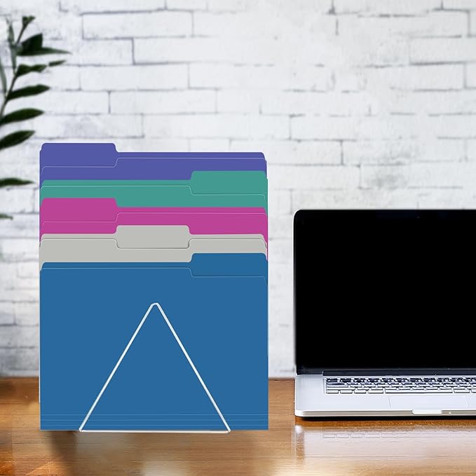 File Folder, RAZCC 150 Pack 1/3 Cut Tab File Folders Letter Size, Colored File Folders for Office Classroom Use, Colored Folders with Tabs, Assorted 5 Colors