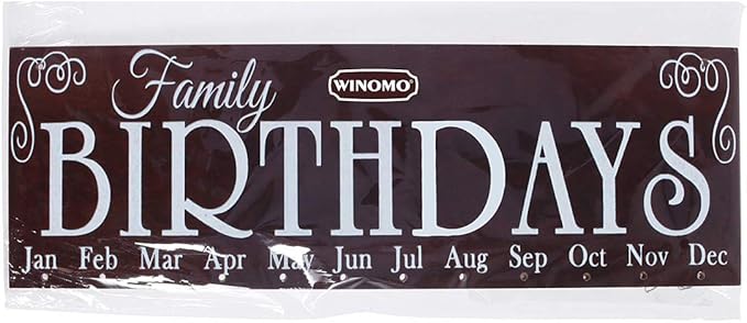 WINOMO Wooden Hanging Reminder Family Birthday Board Plaque Birthday DIY Calendar