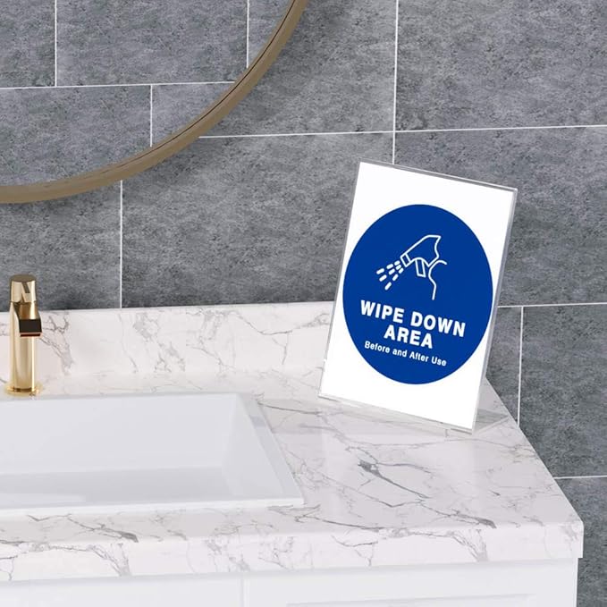 NIUBEE Acrylic Sign Holder 8.5 x 11 Inches Slanted Back, Clear Plastic Sign Holder Paper Display Table Stand for Office, Store, Restaurant (10 Pack)