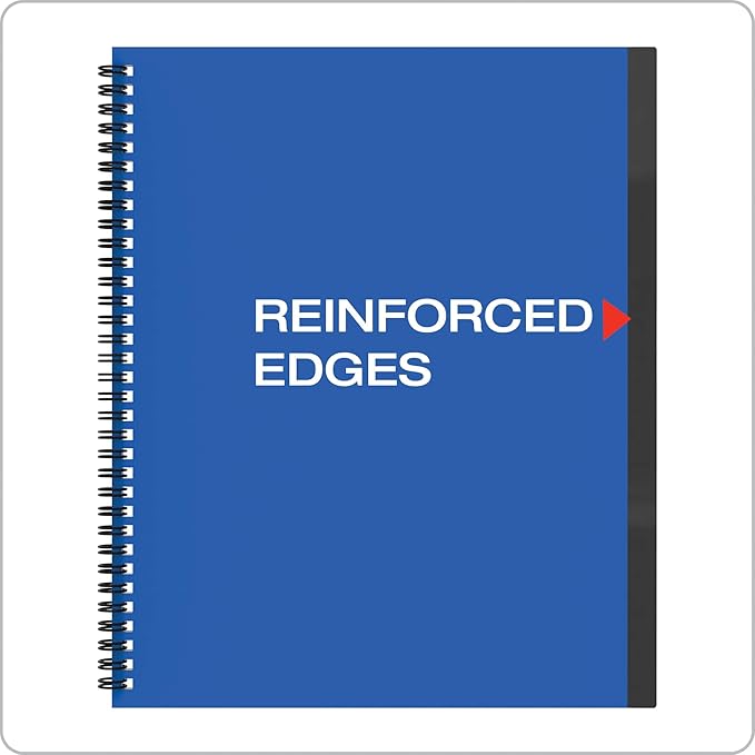 Oxford 10 Pocket Folder, Plastic Spiral Portfolio, Folder for School and Office, Multi-Pocket Paper Organizer, Anti-Tear Edges, 8 Clear Pockets, 2 Diagonal Interior Pockets, Letter Size, Blue (89331)