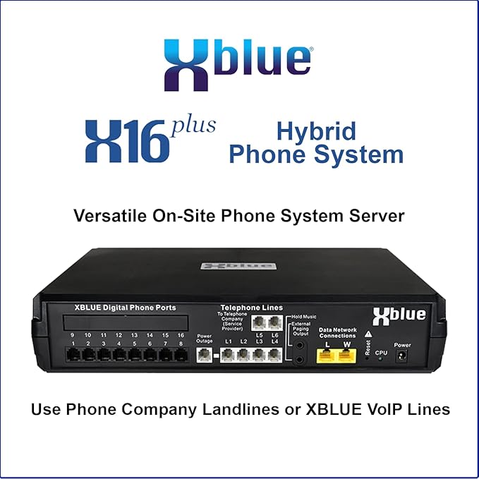 XBLUE X16 Plus VoIP System Bundle with (12) IP8g IP Phones - Including Auto Attendant, Voicemail, Remote Phone Extensions & Call Recording