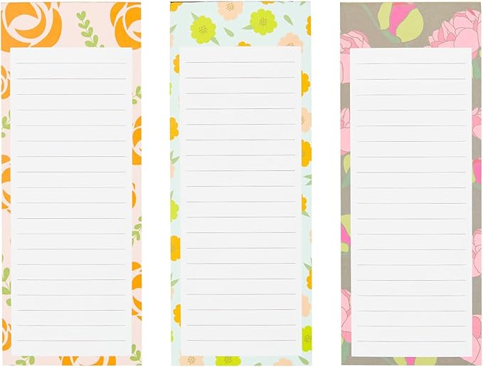 Juvale 6-Pack Magnetic Grocery List Pad for Fridge- Cute Shopping List Paper Note Pads for Refrigerator, To-Do Memos (6 Floral Designs, 60 Sheets Each)