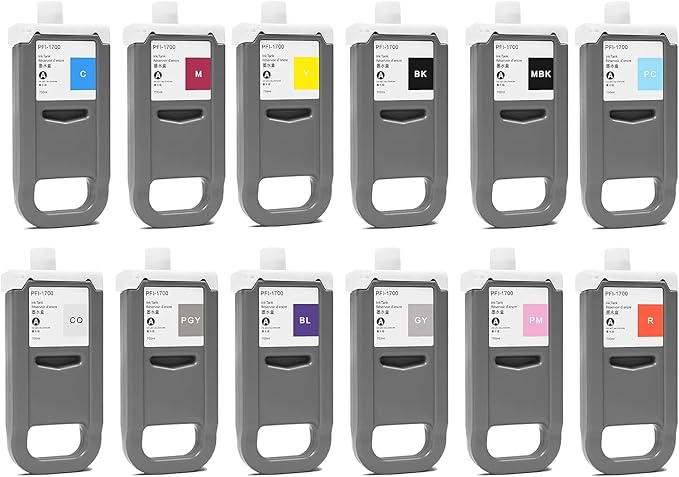 INK+ PFI 1700 Compatible Cartridge Pigment Replacement for Canon PFI-1700R 0783C001AA imagePROGRAF PRO-2000 PRO-4000 PRO-4000S PRO-6000S PRO-4100 PRO-4100S PRO-6000 Printers (Red, 700ML)