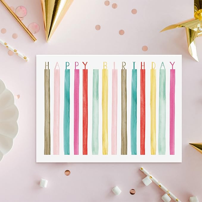Watercolor Bulk Birthday Cards Assortment – 48pc Bulk Happy Day sheets with Envelopes Box Set – Assorted Blank Celebration Sheets for Women, Men, and Kids in a Boxed flyers Pack