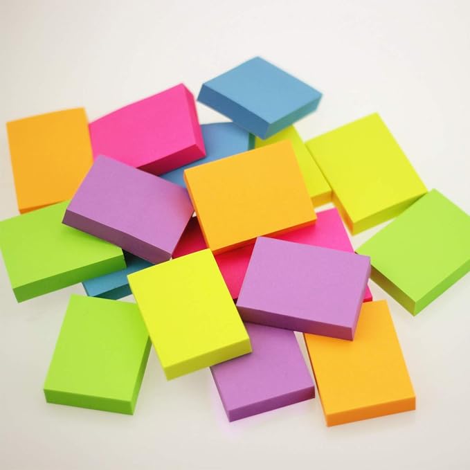 Early Buy Sticky Notes 1.5 x 2 Self-Stick Notes 6 Bright Color 18 Pads, 100 Sheets/Pad (6 Bright)