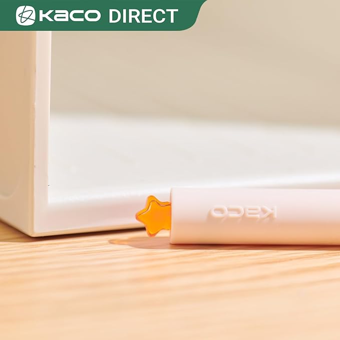 Kaco FIRST Gel Pens Cute Stationery Black Ink, 0.7 mm Medium Point, Aesthetic Cute Star Pens for Journaling (4 Bright Colors)