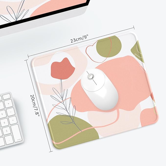 eulps Mouse Pad with Stitched Edge, Multiple Patterns Computer Mouse Pads with Non-Slip Rubber Base, Washable Cloth Mousepad, for Gaming, Laptop, PC (Rose Bloom)