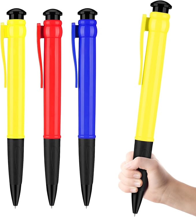 Jumbo Pens 11.3'' For Birthday Party Favors, Funny Party Favors Huge pens, Giant Pens Gag Gifts 3 Pack Red Blue Yellow