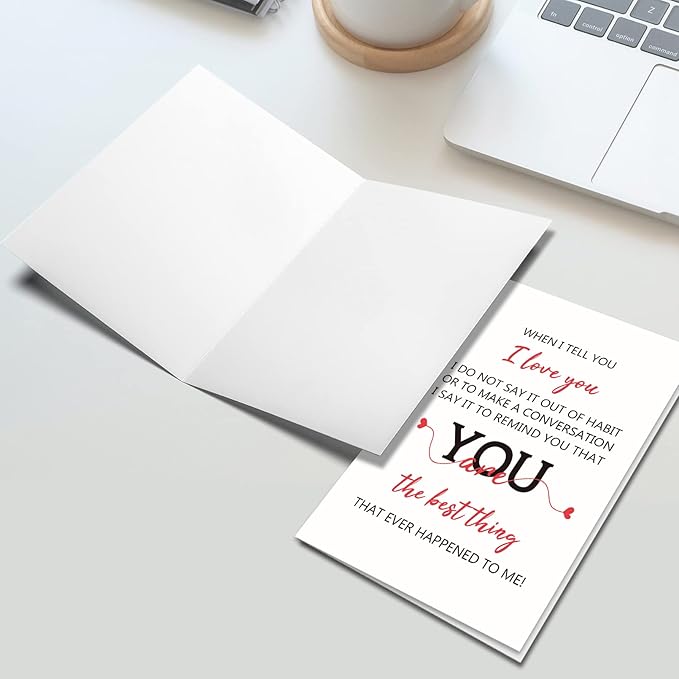 Ogeby Valentines Day & Anniversary Card for Couples, Romantic Greeting Card with Red Envelope, I Love You Card for Husband Wife, Boyfriend Girlfriend