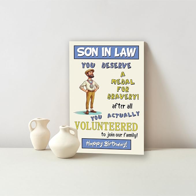Funny Son In Law Birthday Card, Happy Son In Law Birthday Gifts, Son-In-Law Birthday Card