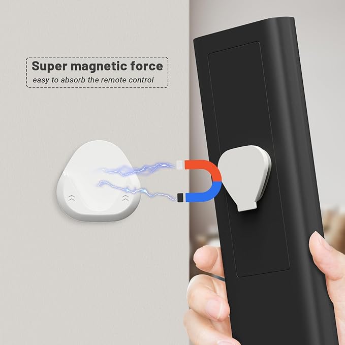 JUMEIHUI 6 Pack Magnetic Remote Control Holder Wall Mount,Convenient and Stylish TV Remote Organizer for Home Office School Supply Storage,No Drilling, Strong Magnet (White)