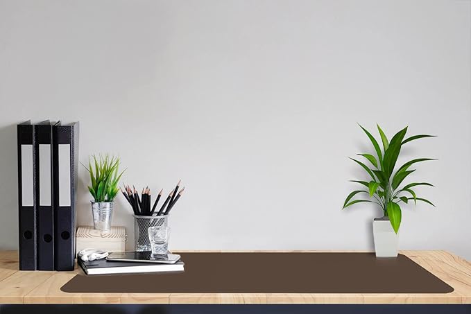 Boutilon Leather Desk Pad 30" x14",Non-Slip Mouse Pad,Office Desk Mat,Waterprooft PU Leather Desk Blotter,Desk Pad Protector,Desk Writing Pad for Home Office Decor (M-Coffee)