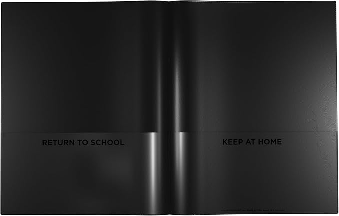 Nicky's Folders® English Communicator, Parent-Teacher Folder, Patented Tear-Resistant Flexible Plastic 2 Inside Pockets, 2 Exterior Sleeves, Letter Size Paper, Single Color(24 Pack) (Black)