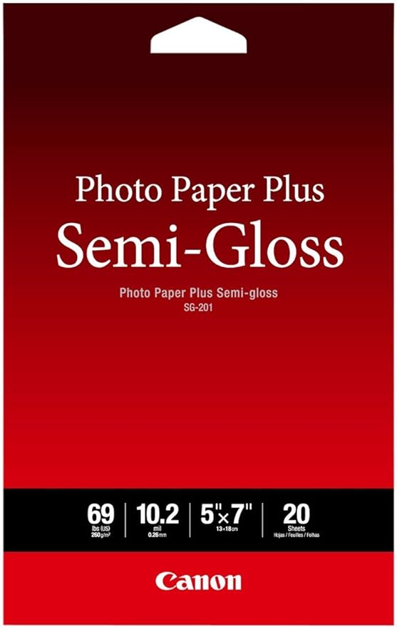 Canon Photo Paper Plus Semi-Gloss 5" x 7" (20 Sheets) (SG-201 5X7)