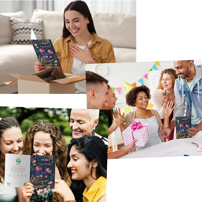 Tree-Free Greetings - Birthday Cards - Artful Designs - 2 Cards + Matching Envelopes - Made in USA - 100% Recycled Paper - 5 x 7 - Beauty and Grace (GT65278)