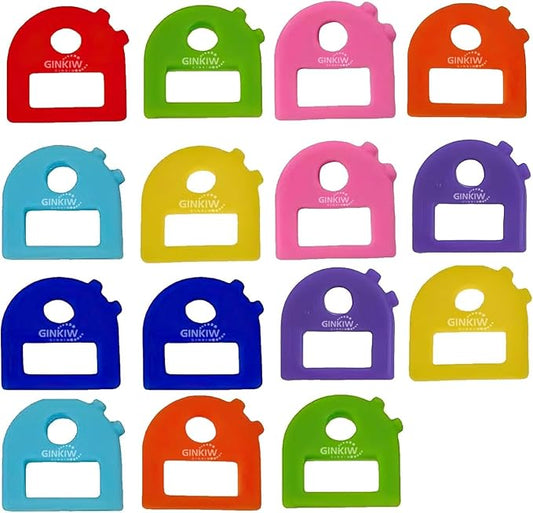 Key Labels - Stretchy All-Key Covers caps, Key Caps Tags, ONE Size FITS Most Keys.Includes Blank Labels and Printed Labels.Cute Key Accessories, 15pack