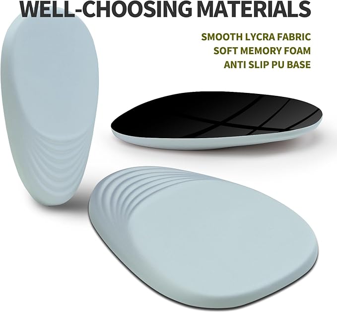 Hokafenle Ergonomic Mouse Pad Wrist Support, Terraced Slope Carpal Tunnel Wrist Pad for Mouse with Unibody Memory Foam, Wrist Rest Pain Relief Mousepad (Light Cyan, 11.8x7.9 in)