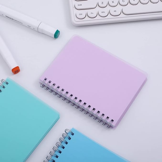 Graph Paper Notebook, 3 Pack Small Notebooks 4.3"x 5.7", Mini Grid Spiral Notebook, 480 Pages, Cute College School Supplies Pocket Notebook for Work, Aesthetic Gift Office Supplies