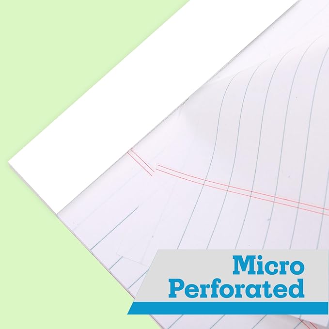 KAISA Legal Pads 8.5x11 Writing Pads Wide Ruled Notepads 8.5"x11.75" White Note Pads 40 Sheets 2 Pads,WT-MWT40W-2PAD,Made in the USA.