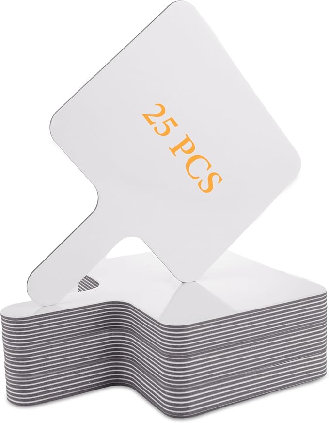 Acrux7 25 Pack Dry Erase Paddles 10" x 8" Handheld Whiteboard Paddles, Double Sided White Board Paddles, Small Dry Erase Answer Paddles for Classroom, Teaching, Auction, Office, Meeting, Party