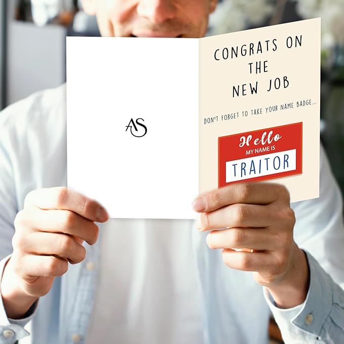 Asmallgf Congrats On New Job Card, Funny Coworker Leaving Gifts for Women Men, Goodbye Card, Going Away Gifts