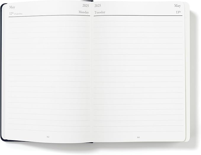 Wykeham's Executive 2025 Daily Journal Planner – Customization Available (Royal Blue, 8.5"×5.5")
