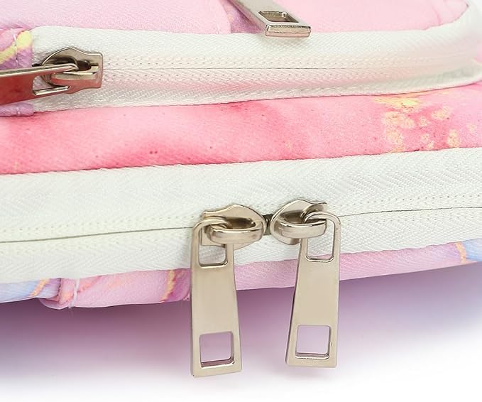canvaslife 360° Protective Laptop Sleeve Case Bag with 4 Pockets for MacBook Pro 16 inch and 15 inch-15.6 inch Laptop (Pink Marble)