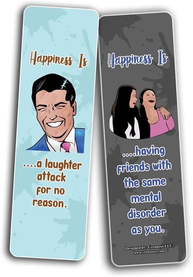Creanoso What is Happiness? Happiness is? Bookmarks (5-Sets X 6 Cards) – Daily Inspirational Card Set – Interesting Book Page Clippers – Great Gifts for Adults and Professionals