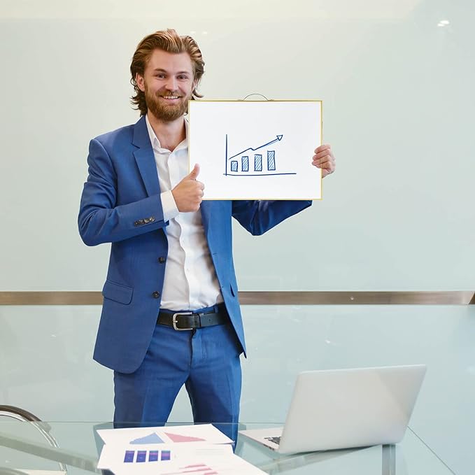 TSJ OFFICE Small Dry-Erase White-Board - 12 X 16 Inches Portable Aluminum Frame Mini Hanging Whiteboard with Handle, to Do List Notepad for Office, Home, School