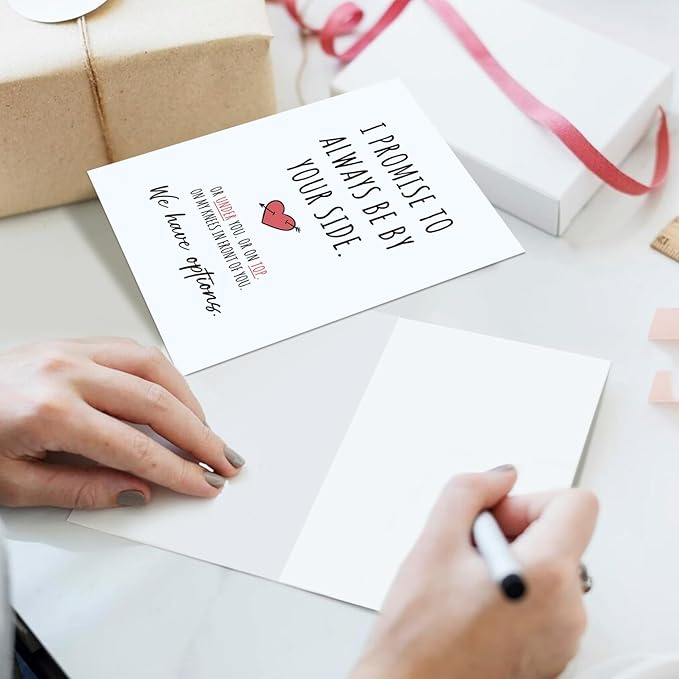 Ogeby Funny Valentines Day Card Gifts for Boyfriend Girlfriend, Cute Valentines Day Gifts for Him Her Husband, I Promise to Always Be by Your Side