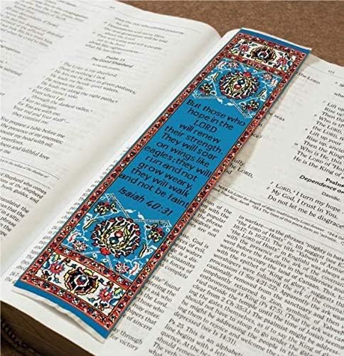 Christian Bookmark, They Will Soar On Wings Like an Eagle, Woven Mini Carpet Bookmark