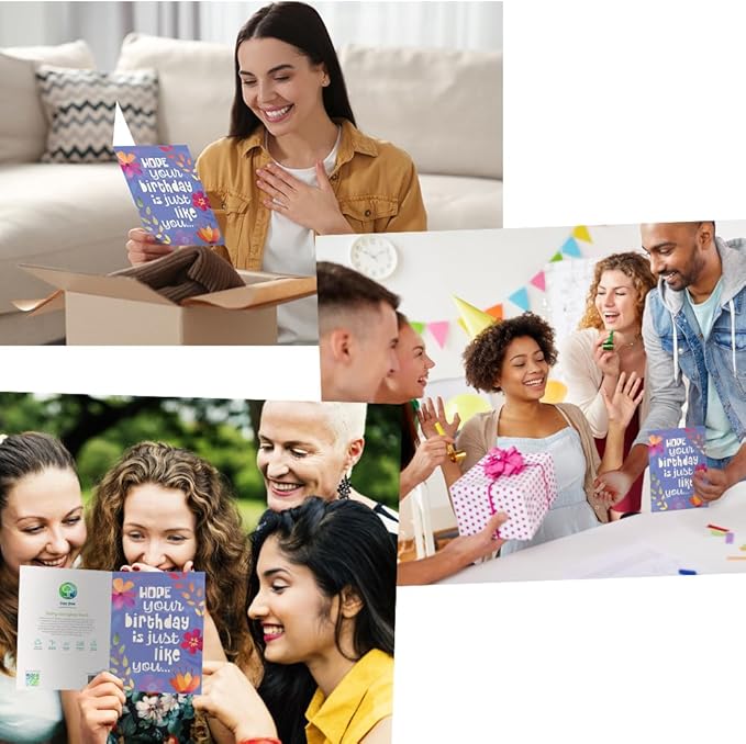 Tree-Free Greetings - Birthday Card - Artful Designs - 1 Card + Matching Envelope - Made in USA - 100% Recycled Paper - 5 x 7 - The Best (GO61207)