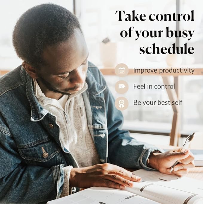 Smart Daily Planner - Achieve Goals & Increase Productivity, Time Management & Happiness - Weekly Monthly Day Planner with Gratitude Journal, Hardcover, Undated Business Planner