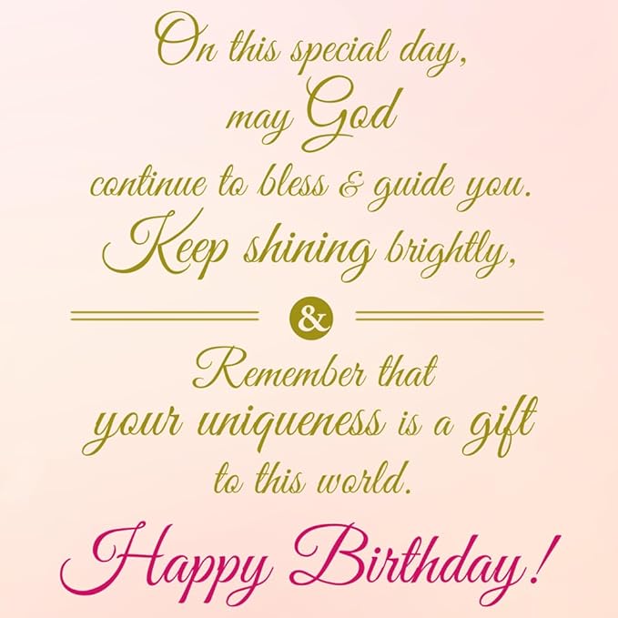 Prime Greetings Religious Birthday Card For Niece, Made in America, Eco-Friendly, Thick Card Stock with Premium Envelope 5in x 7.75in, Packaged in Protective Mailer