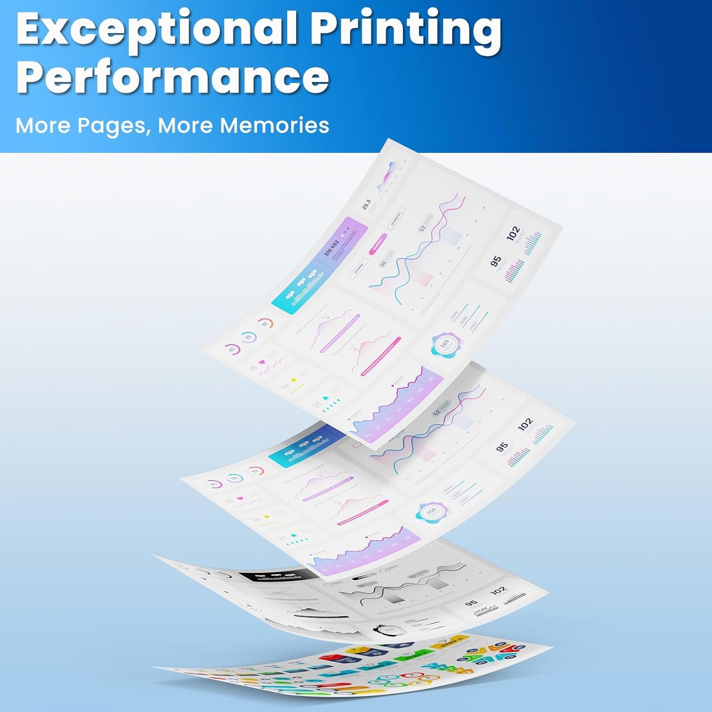 206X Toner Cartridges 4 Pack for Laser Jet M283cdw M283fdw M255dw Compatible for HP 206X 206A W2110X Compatible with Color Laser Jet Pro MFP M283fdw M283cdw M283fdn Pro M255dw M255nw Ink Cartridges