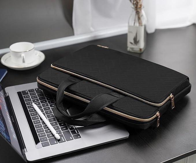 KIZUNA Laptop Sleeve Case 13 Inch Computer Carrying Handbag for 14" MacBook Pro M3 2023/M2 M1 Max /13.6" New MacBook Air M2/14 Lenovo ThinkPad X1 Carbon/Yoga C740 S740 C930/14 IdeaPad Flex 5i, Black