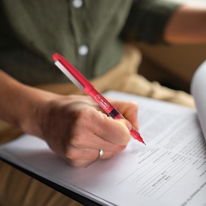 WRITECH Liquid Ink Rollerball Pens: 0.5mm Extra Fine Point Tip Quick Dry Roller Pens 4ct Assorted Colors Ink for Writing, Taking Notes & Sketching Multi Colored