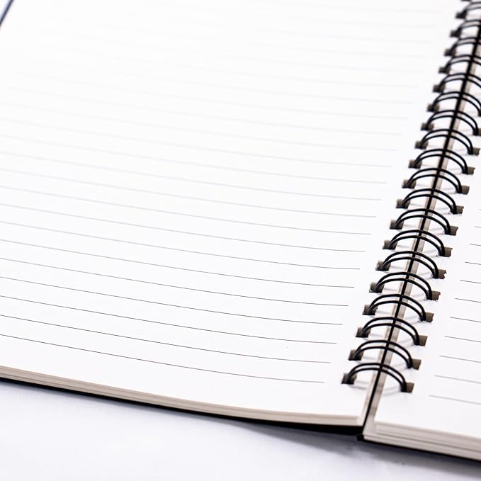 2 Pack College Ruled Notebook, Soft Black Cover Spiral Notebook, Memo Notepad Sketchbook, Students Office Business Diary Spiral Book Journal,100 Pages, 50 Sheets, 7.5x 5.1 Inches