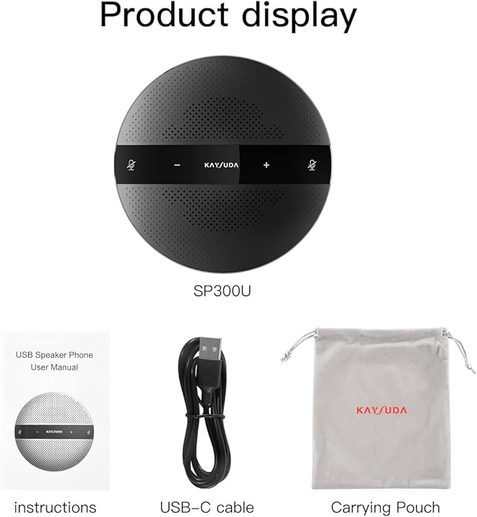 PC Microphone Speaker Business Conference USB Speakerphone for Skype, Webinar, Call Center