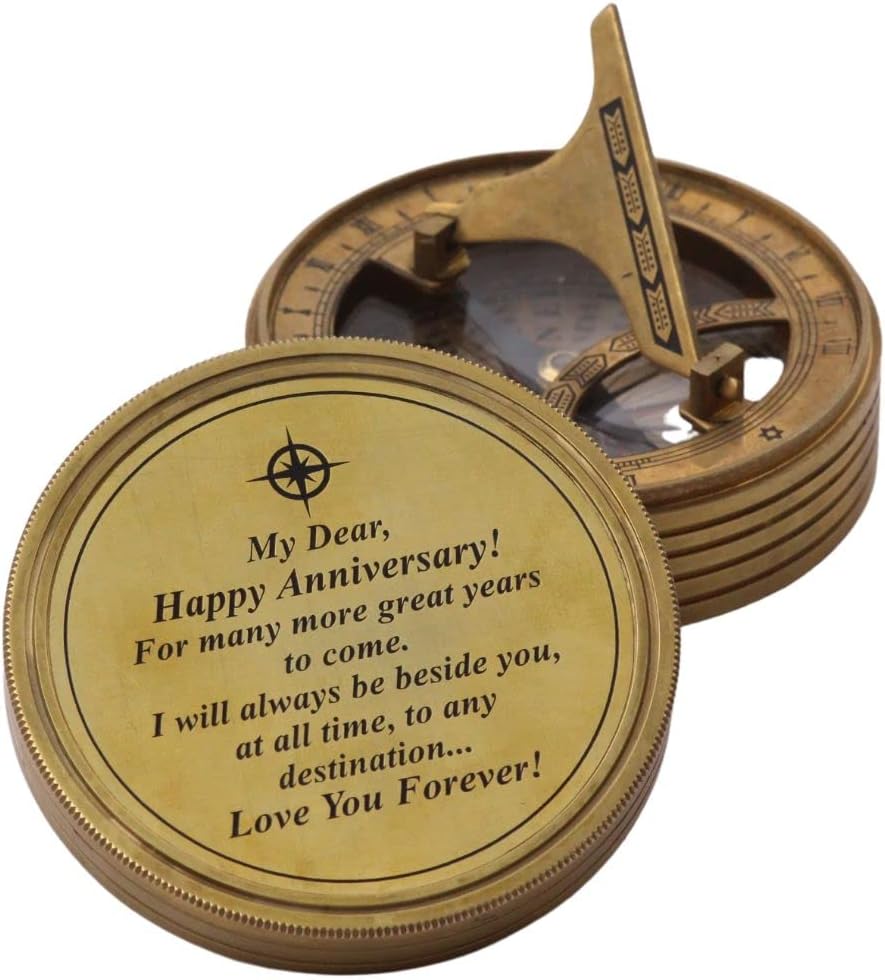 to My Husband I Love You, Brass Compass Engraved Gifts for Men, Bronze for Men, Romantic Gifts for Him/Her, Keepsake Gifts for Husband, 5th/25th 50th Wedding Ideas